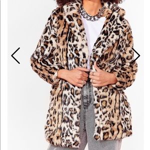 Faux cheetah/leopard fur coat